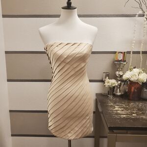Ark & Co.-NWT Ivory Layered Strapless Satin Dress